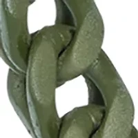 Stainless Steel 6 Millimeter Foxtail Chain Necklace with Military Green Ion Plating, 24 Inch