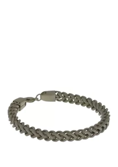 Stainless Franco Chain Bracelet with Military Green Finish