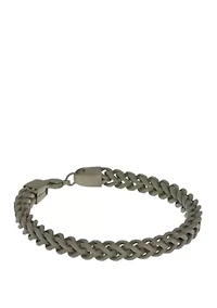 Stainless Franco Chain Bracelet with Military Green Finish