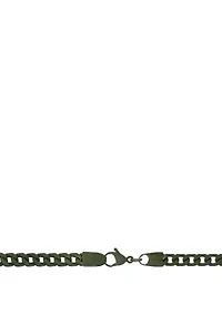 Stainless Franco Chain Bracelet with Military Green Finish