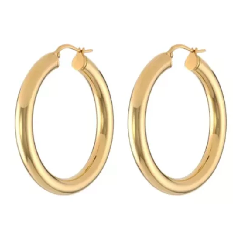 Hoop Earrings in Goldtone Ion Plated Stainless Steel