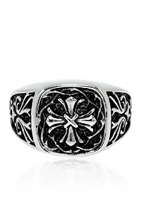Men's Stainless Steel Ring Simple Cross