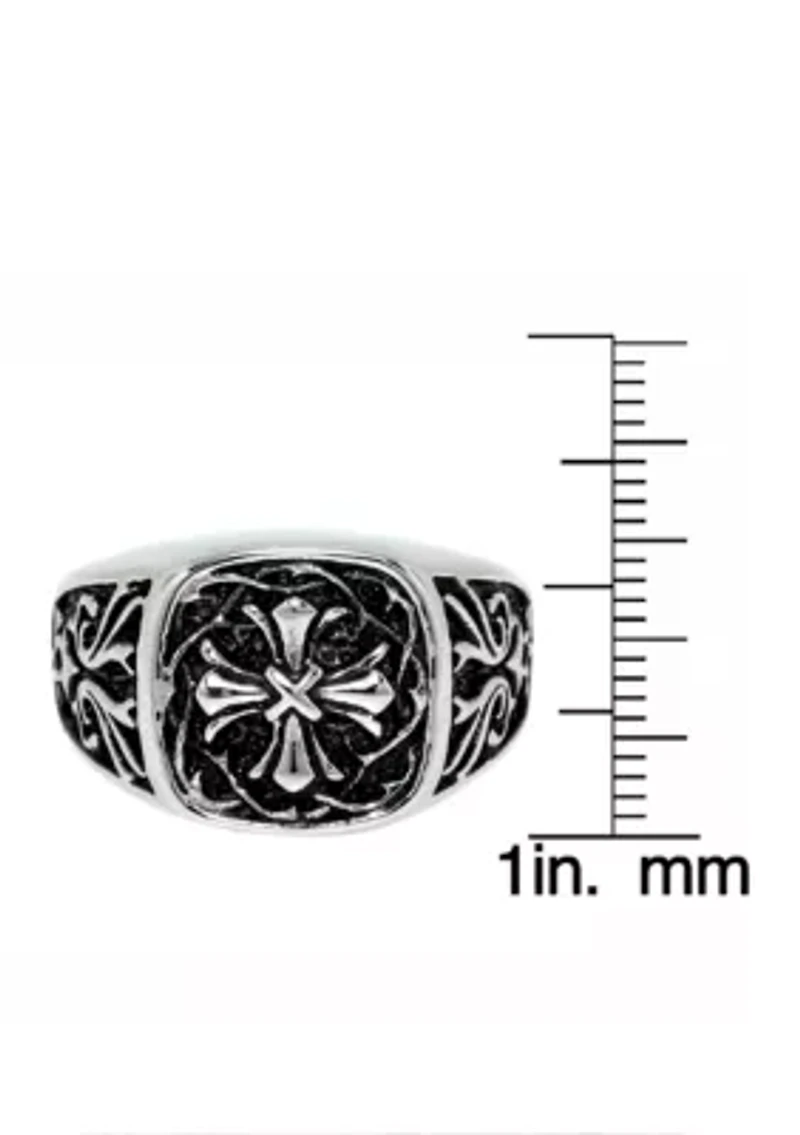 Men's Stainless Steel Ring Simple Cross