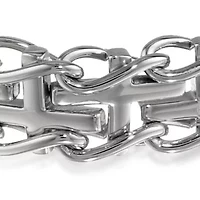 Men's Diamond Cross Bracelet in Stainless Steel