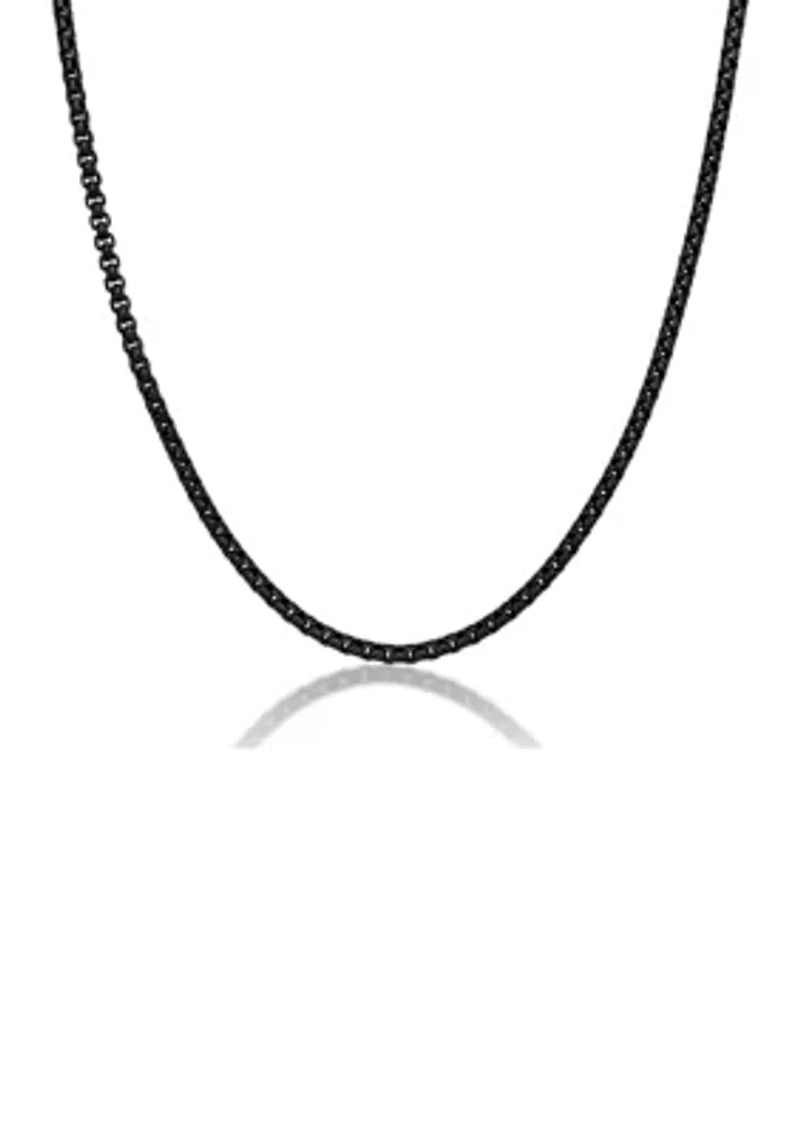 Stainless Steel 3.5MM Box Chain Necklace with Lobster Lock, 24” Length