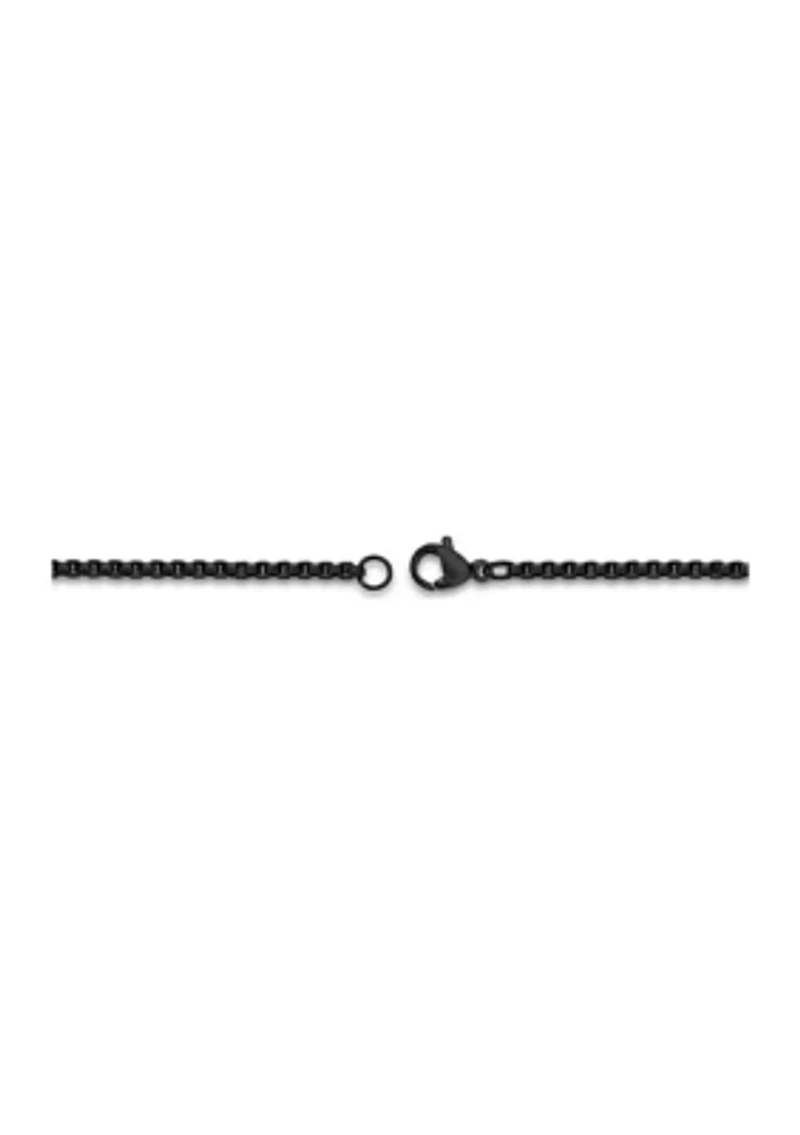 Stainless Steel 3.5MM Box Chain Necklace with Lobster Lock, 24” Length