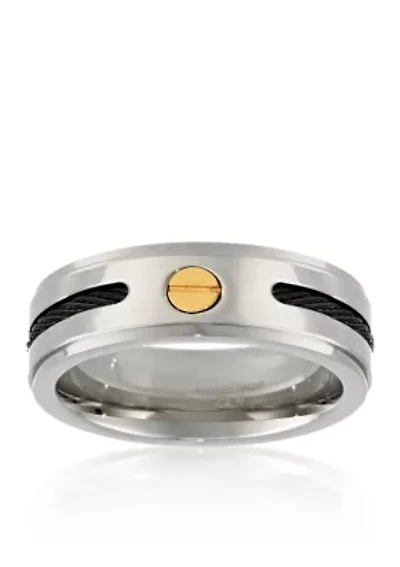 Men's Stainless Steel Cable Ring