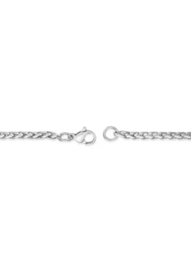 Stainless Steel 4MM Wheat Chain Necklace, 22" Length