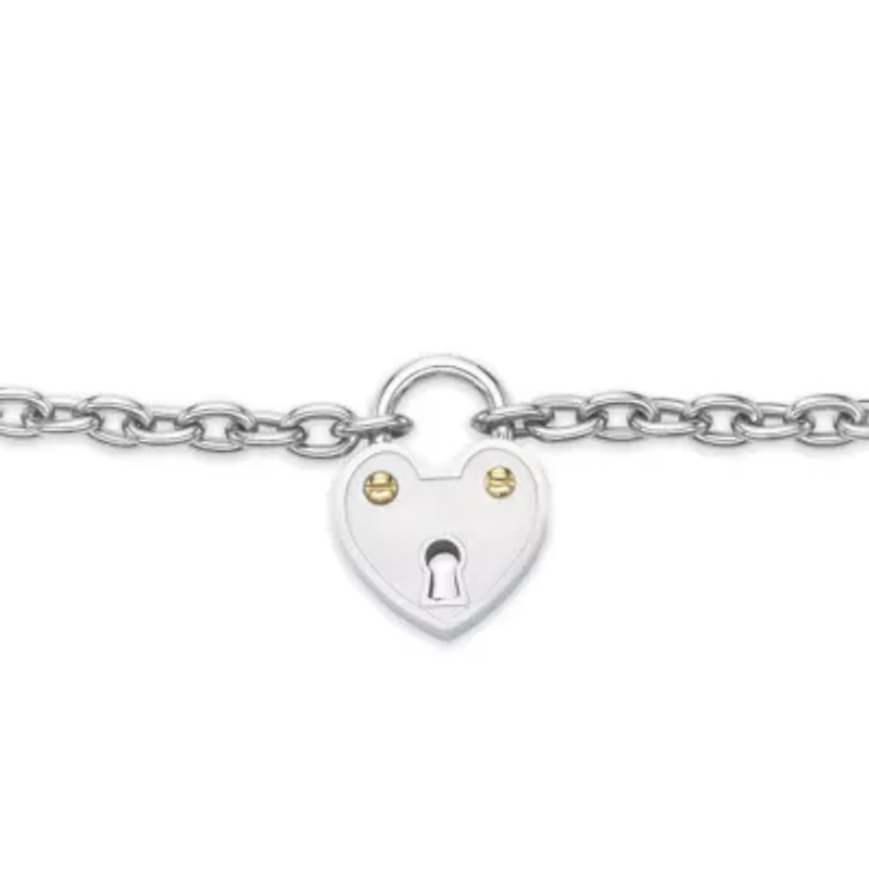 Stainless Steel Heart Lock Charm Bracelet