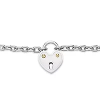 Stainless Steel Heart Lock Charm Bracelet