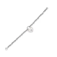Stainless Steel Heart Lock Charm Bracelet