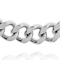 Stainless Steel 11MM Curb Chain Necklace with Goldtone Ion Plating, 30" Length