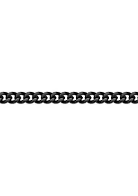 Stainless Steel 11MM Curb Chain Necklace with Black Ion Plating, 20" Length