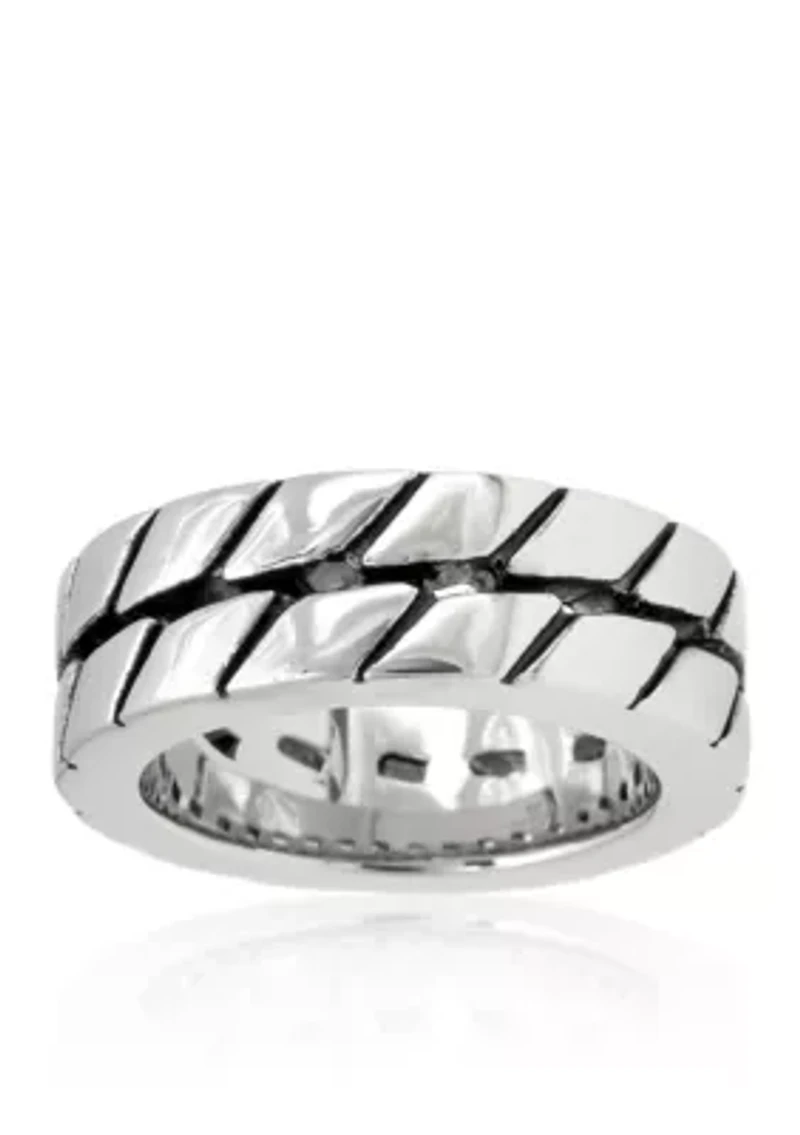 Men's Stainless Steel Ring with Antique Finish