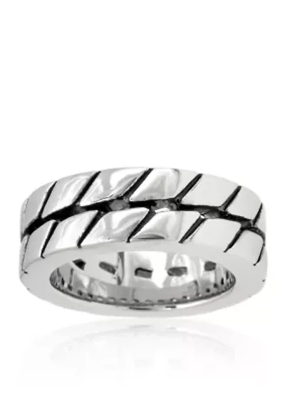 Men's Stainless Steel Ring with Antique Finish