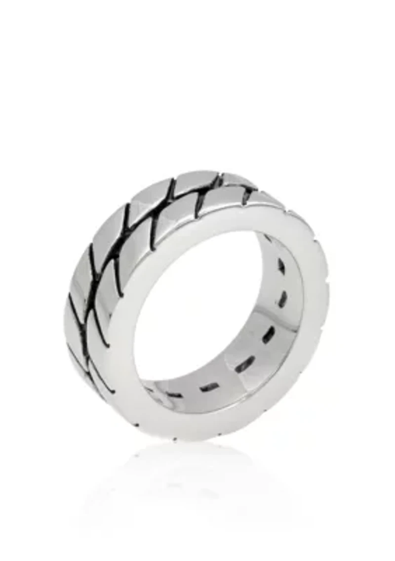 Men's Stainless Steel Ring with Antique Finish