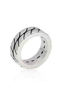 Men's Stainless Steel Ring with Antique Finish