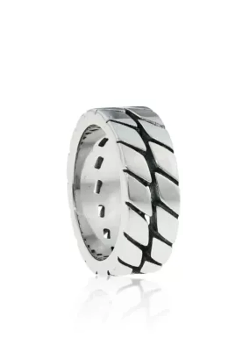 Men's Stainless Steel Ring with Antique Finish
