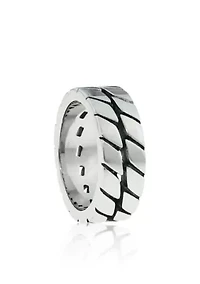 Men's Stainless Steel Ring with Antique Finish
