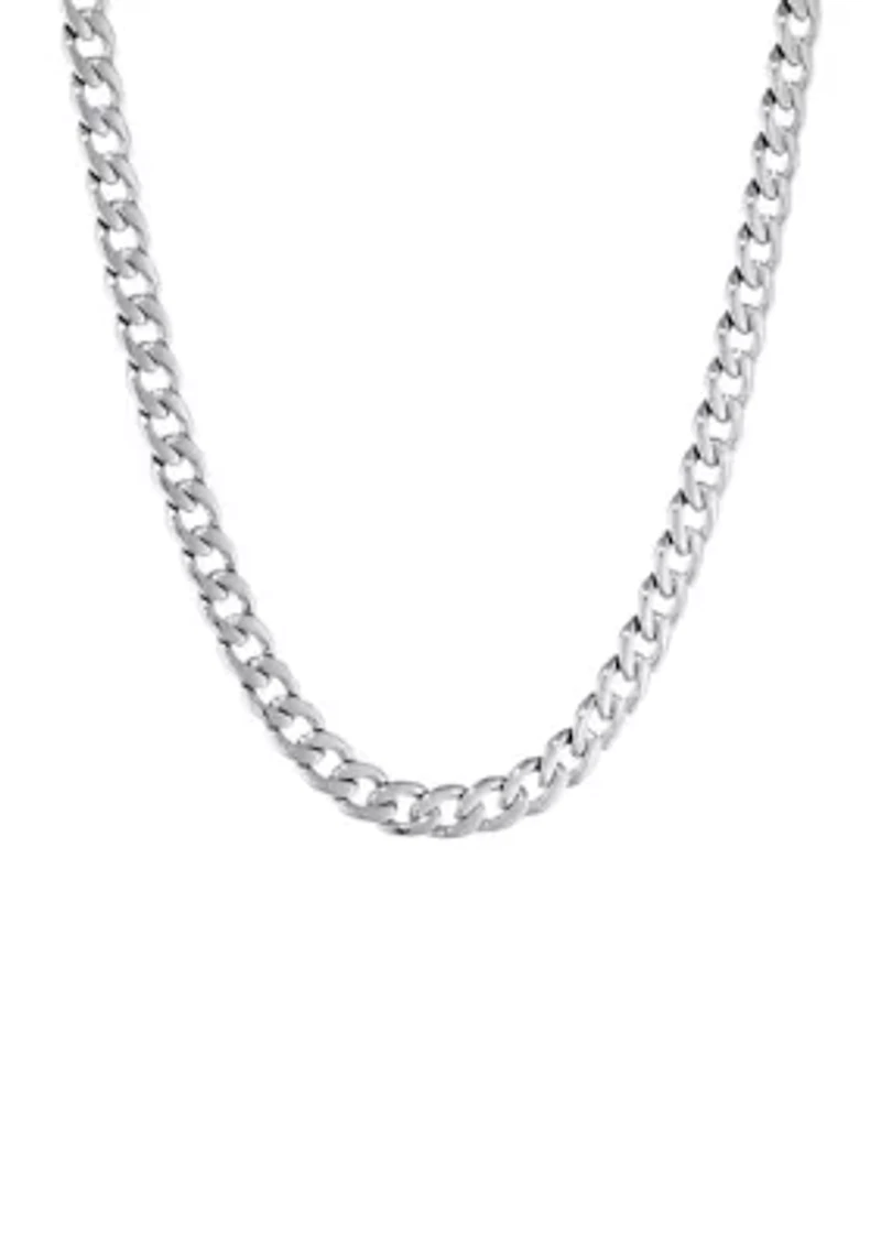 Stainless Steel 7.5 Millimeter Rolo Chain Necklace, 22 Inch