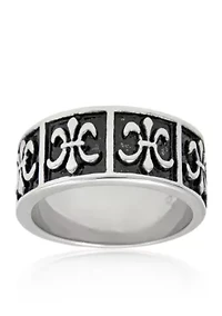 Men's Stainless Steel Ring with Antique Finish