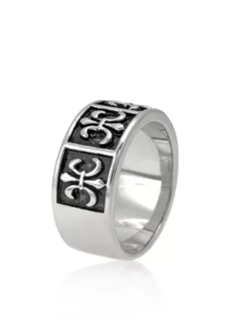Men's Stainless Steel Ring with Antique Finish