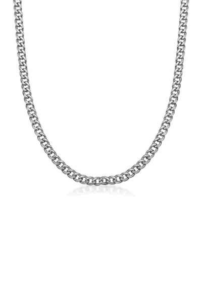 Stainless Steel 7.5mm Curb Chain Necklace, 30"
