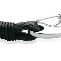 Men's Stainless Steel and Leather Bracelet