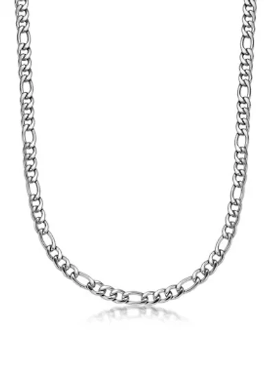 Stainless Steel 9MM Figaro Chain Necklace, 30" Length