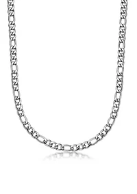 Stainless Steel 9MM Figaro Chain Necklace, 30" Length