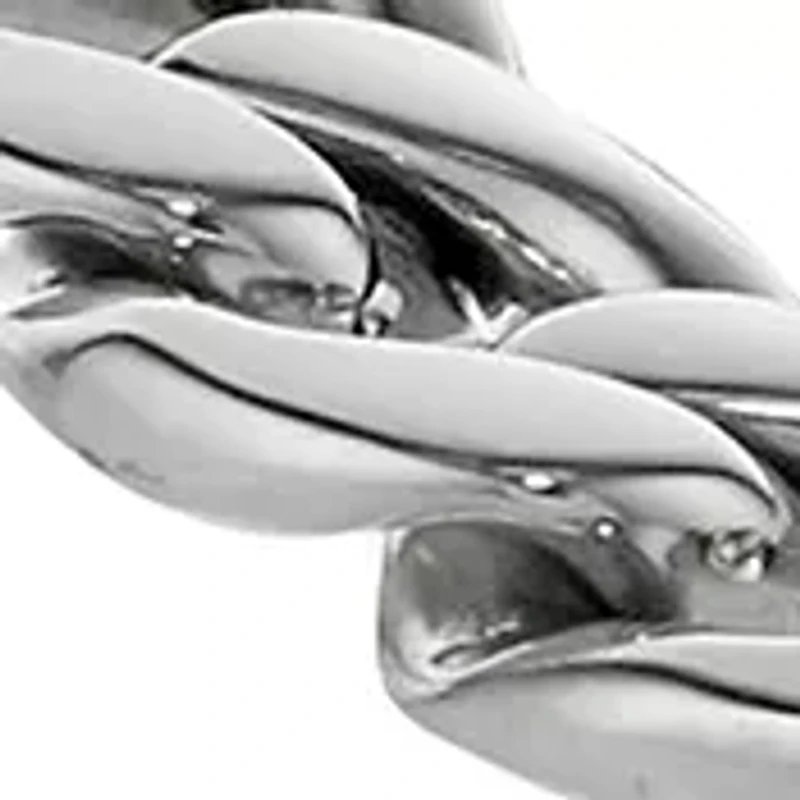 Stainless Steel 9 Millimeter Figaro Chain Bracelet, 9 Inch