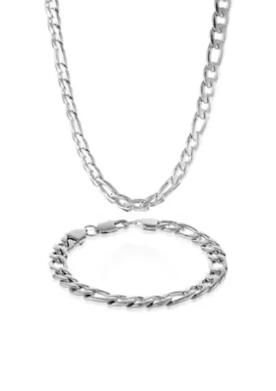 Men's Stainless Steel Necklace and Bracelet Set