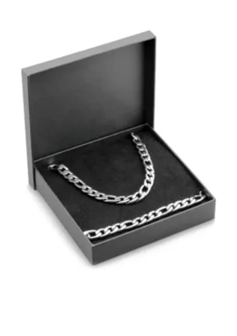 Men's Stainless Steel Necklace and Bracelet Set