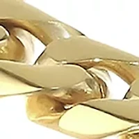 Stainless Steel 10 Millimeter Cuban Chain Bracelet with Gold Tone Ion Plating, 9 Inch