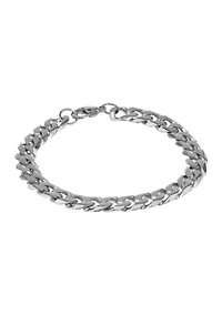 Stainless Steel 10 Millimeter Cuban Chain Bracelet, 9 Inch
