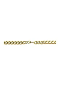 Stainless Steel 11 Millimeter Cuban Chain Necklace with Gold Tone Ion Plating