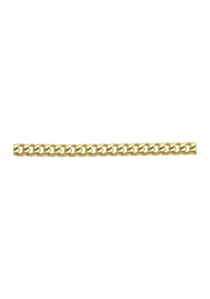 Stainless Steel 11 Millimeter Cuban Chain Necklace with Gold Tone Ion Plating