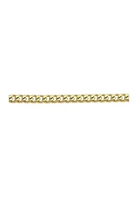 Stainless Steel 11 Millimeter Cuban Chain Necklace with Gold Tone Ion Plating