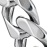 Stainless Steel 11 Millimeter Cuban Chain Necklace 24 Inch