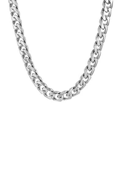 Stainless Steel 11 Millimeter Cuban Chain Necklace 24 Inch