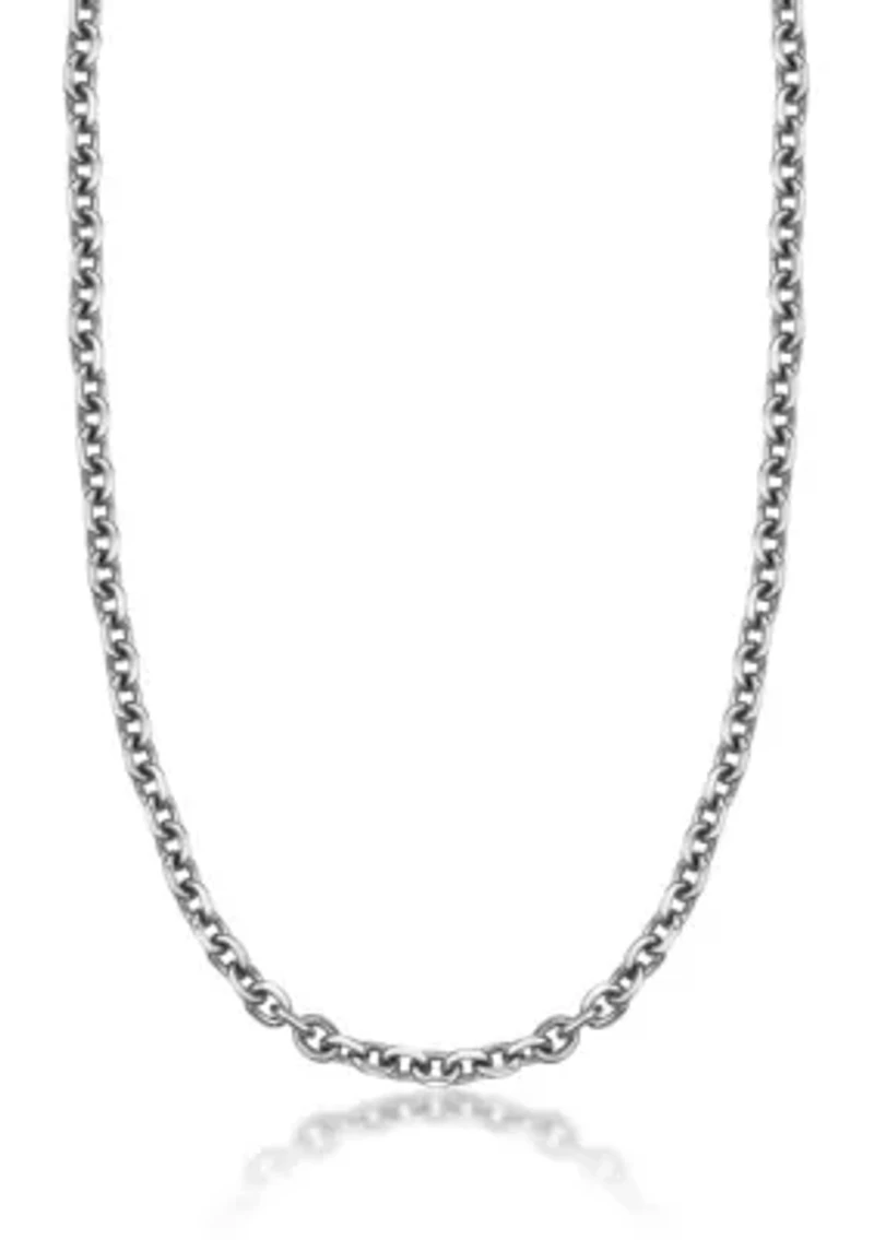 Stainless Steel 7MM Rolo Chain Necklace, 18" Length