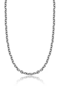 Stainless Steel 7MM Rolo Chain Necklace, 18" Length