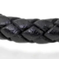 Men's Stainless Steel Black Leather Bracelet