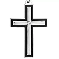 Men's Stainless Steel Cubic Zirconia Cross Pendant