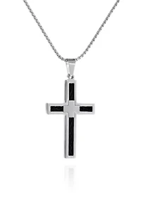 Men's Stainless Steel Cable Cross Pendant