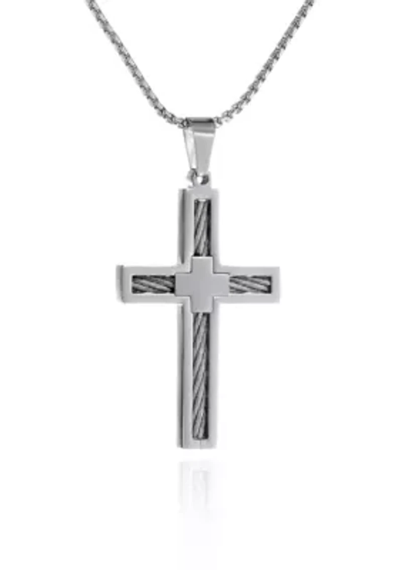 Men's Stainless Steel Cross Pendant