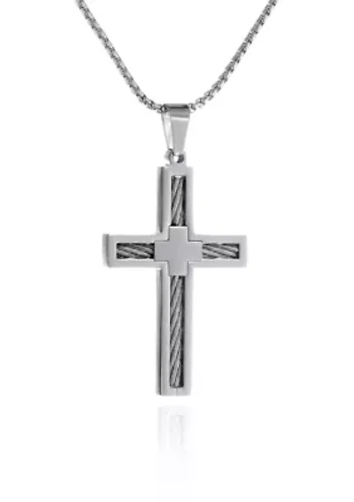 Men's Stainless Steel Cross Pendant