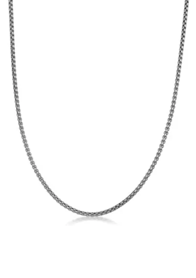 Stainless Steel 3MM Box Chain Necklace, 24" Length
