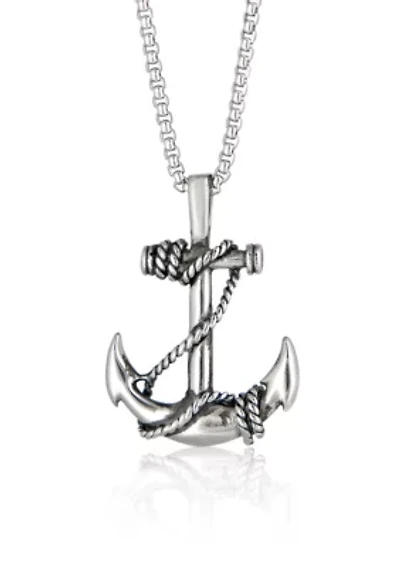 Men's Stainless Steel Anchor Pendant