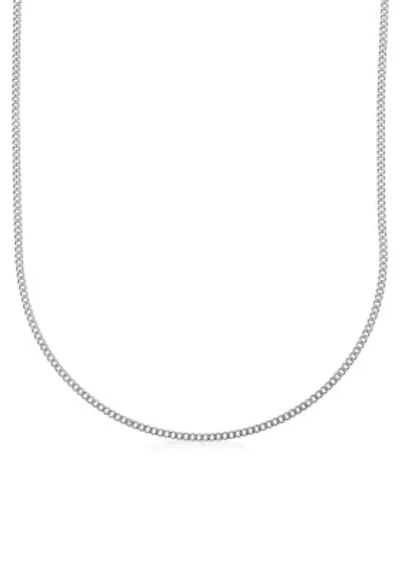 Stainless Steel 2MM Curb Chain Necklace, 20" Length